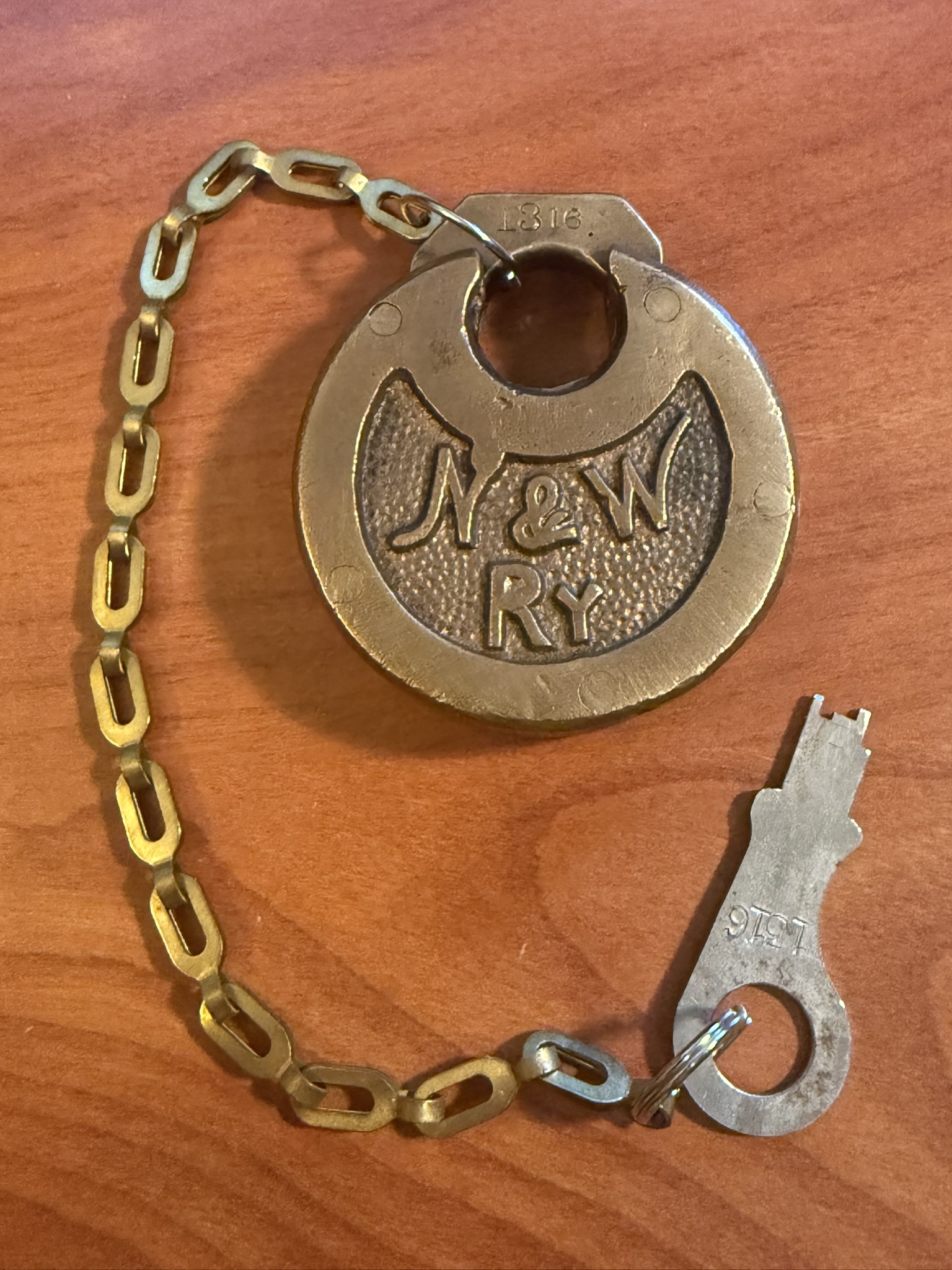 N&W RY Brass Pancake Lock